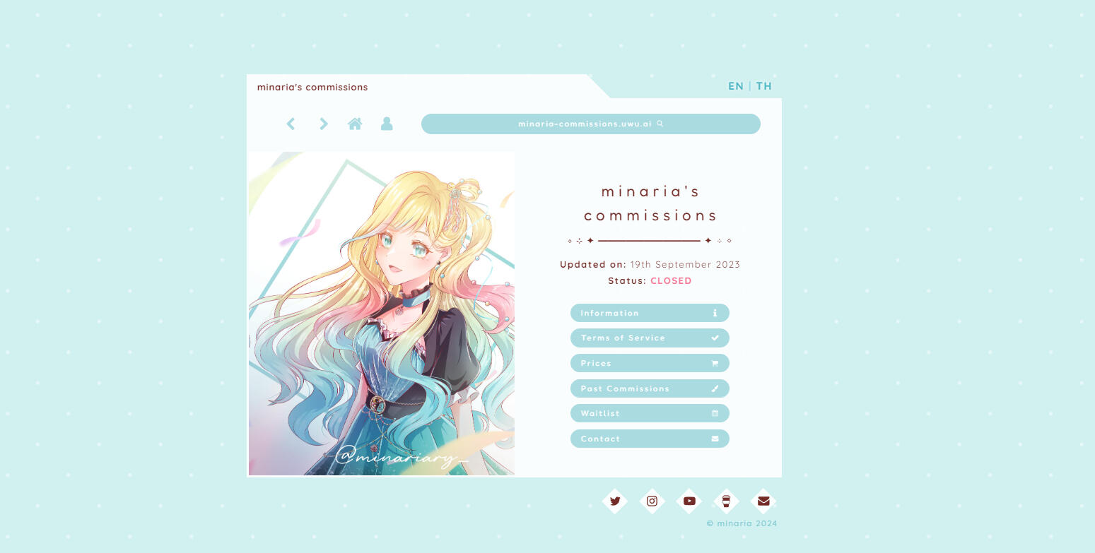 Minaria's Commission Website
